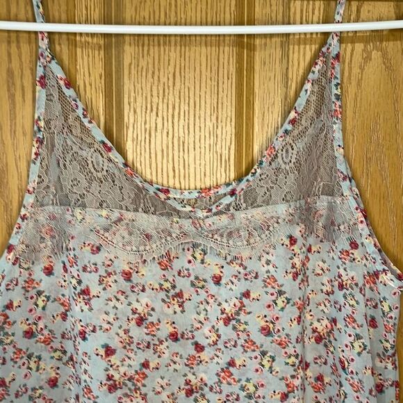 Pull&Bear Floral Lace Gray Tank Top Small - Picture 3 of 5